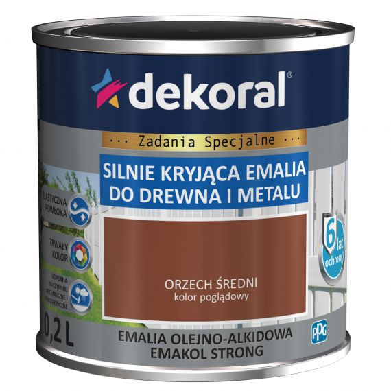 Emalia Olejno-Alkidowa Emakol Strong Orzech Średni 0,2L Dekoral