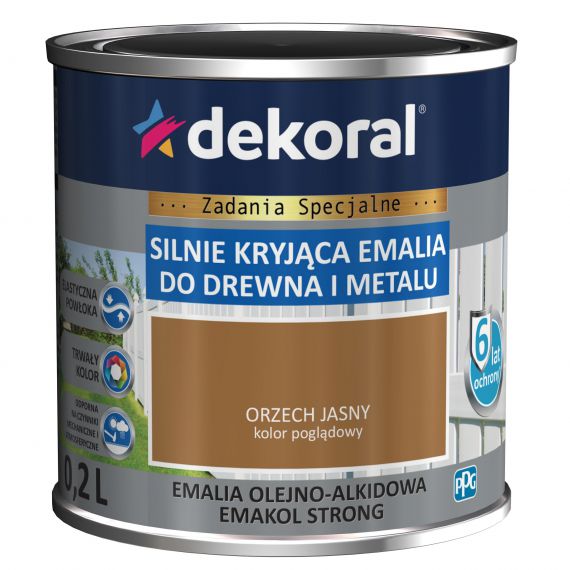 Emalia Olejno-Alkidowa Emakol Strong Orzech Jasny 0,2L Dekoral