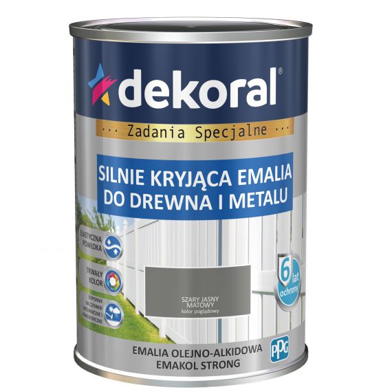 Emalia Olejno-Alkidowa Emakol Strong Szary Jasny Mat 0,9L Dekoral