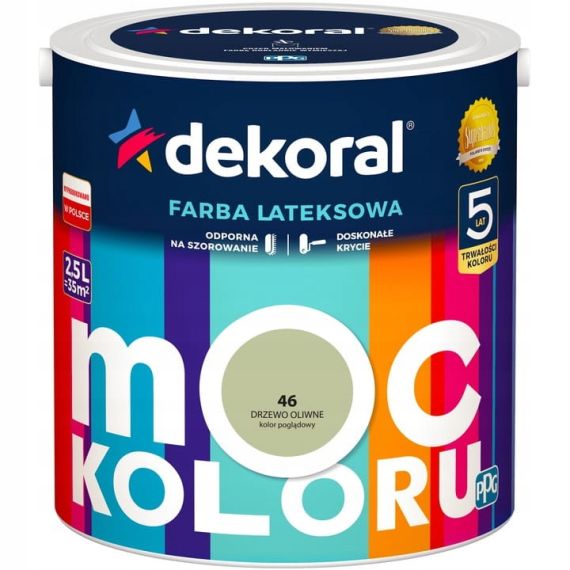 Farba Moc Koloru Drzewo Oliwne 2,5L Dekoral Farba Moc Koloru Drzewo Oliwne 2,5L Dekoral