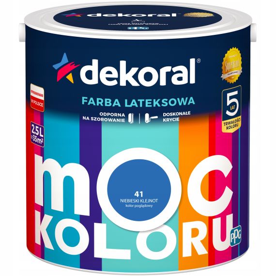 Farba Moc Koloru Niebieski Klejnot 2,5L Dekoral