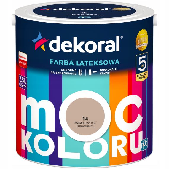 Farba Moc Koloru Karmelowy Beż 2,5L Dekoral