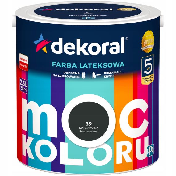 Farba Moc Koloru Mała Czarna 2,5L Dekoral Farba Moc Koloru Mała Czarna 2,5L Dekoral