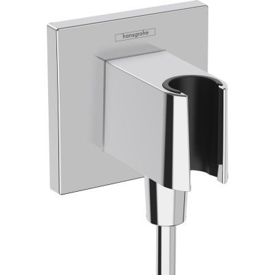 Przylacze-Fixfit-katowe-2688900-Hansgrohe Przyłącze Węża E Z Uchwytem Prysznicowym FixFit Chrom 26889000 Hansgrohe