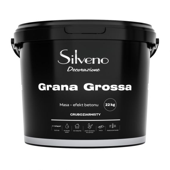 Tynk Gruboziarnisty Decorazione Grana Grossa Efekt Betonu 22kg Silveno