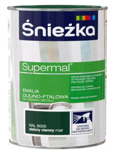 Emalia Olejno-Ftalowa Supermal Zielony Ciemny MAT 0.8L Śnieżka