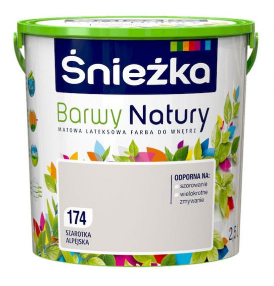 Farba Lateksowa Barwy Natury Szarotka Alpejska 2.5L 174 Śnieżka