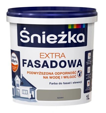 Farba Fasadowa Extra Szara 1L Śnieżka