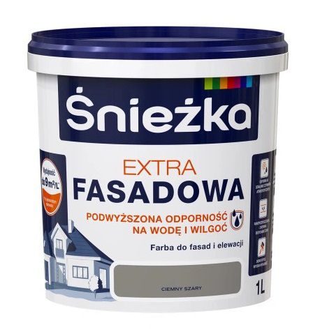 Farba Fasadowa Extra Szary Ciemny 1L Śnieżka