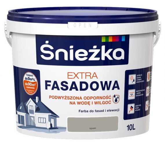 Farba Fasadowa Extra Szara 10L Śnieżka