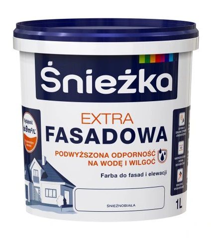 Farba Fasadowa Extra Biała 1L Śnieżka