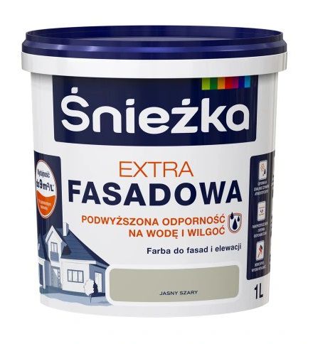 Farba Fasadowa Extra Jasny Szary 1L Śnieżka