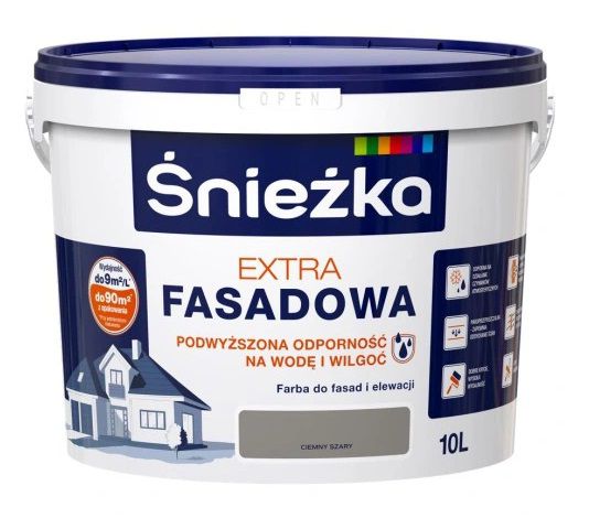 Farba Fasadowa Extra Ciemny Szary 10L Śnieżka