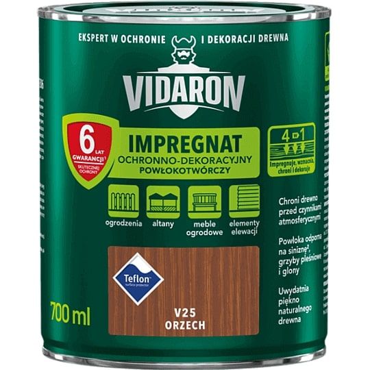 Impregnat Powłokotwórczy Vidaron 0.7L Orzech V25 Vidaron Impregnat Powłokotwórczy Vidaron 0.7L Orzech V25 Vidaron