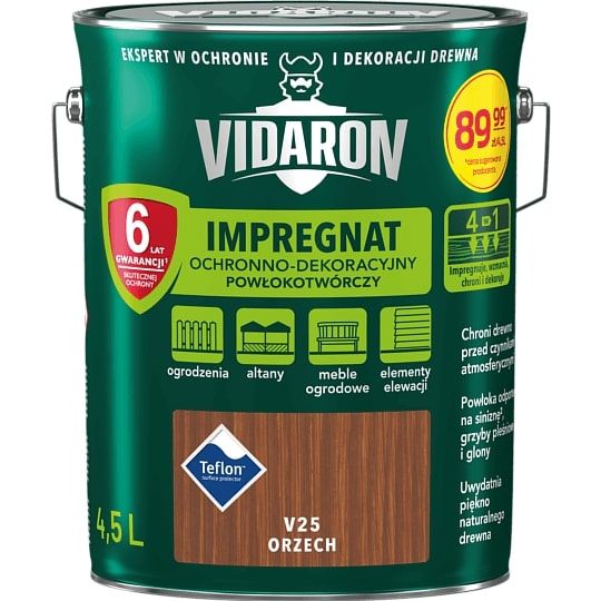 Impregnat Powłokotwórczy Vidaron 4.5L Orzech V25 Vidaron Impregnat Powłokotwórczy Vidaron 4.5L Orzech V25 Vidaron