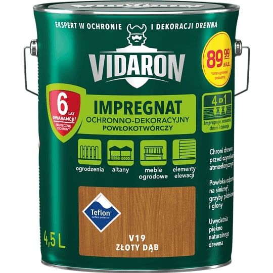 Impregnat Powłokotwórczy Vidaron 4.5L Dąb Złoty V19 Vidaron