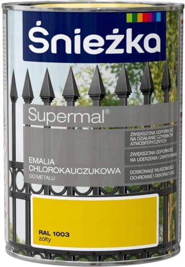 Emalia Chlorokauczukowa Supermal Żółty 0,9L Połysk Śnieżka