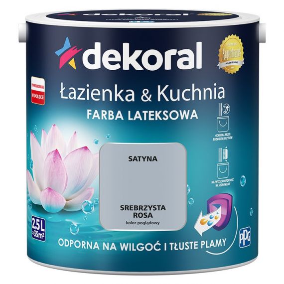 Farba Lateksowa Łazienka & Kuchnia Srebrzysta Rosa 2,5L Dekoral
