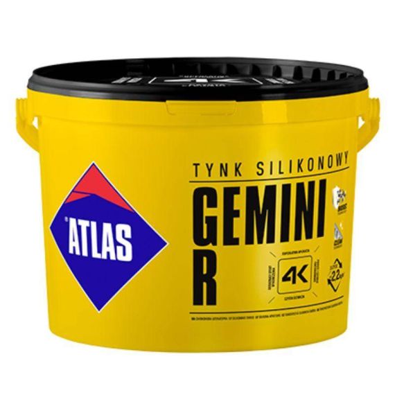 Tynk Silikonowy Sah N15 Gemini R Baza Biała 25Kg Atlas