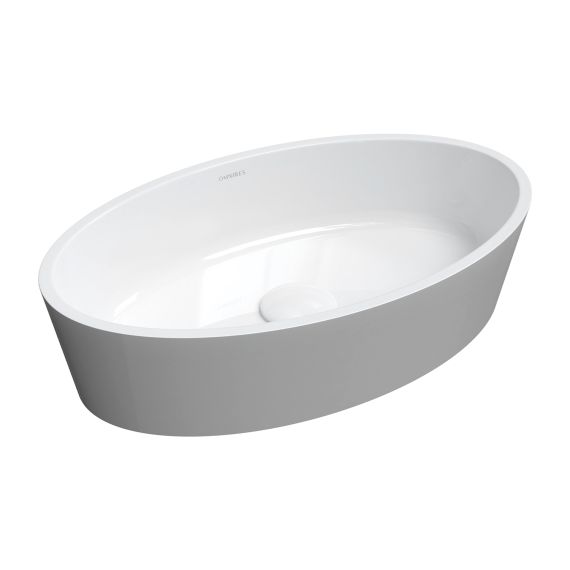 Umywalka Nablatowa Bari Biało-Szara 50x30 BARI500UNBSP Omnires