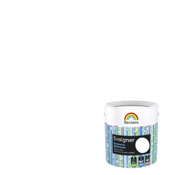 Farba Lateksowa Designer Kitchen & Bathroom White Mat 2,5 L Beckers