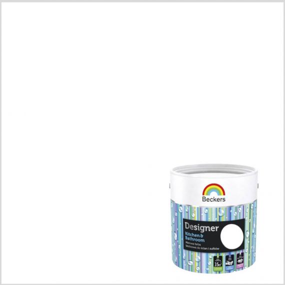 Farba Lateksowa Designer Kitchen & Bathroom White Mat 5 L Beckers
