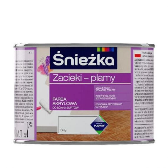 Farba Akrylowa Zacieki-Plamy Biały Mat 0,4L Śnieżka