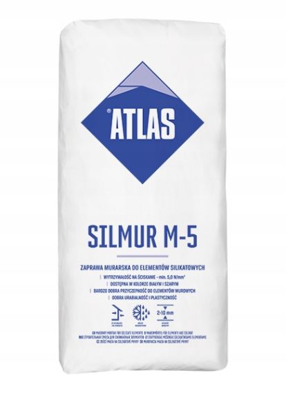 Zaprawa Murarska Do Elementów Silikatowych Silmur M5 Biały 25Kg Atlas