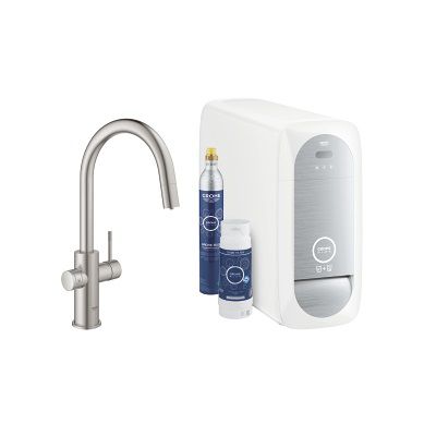 Zestaw Startowy Z Wyciąganą Wylewką W Kształcie C Grohe Blue Home Stal Nierdzewna 31541DC0 Grohe