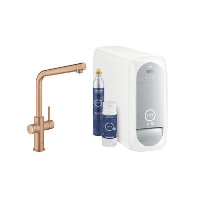 Zestaw Startowy Z Wylewką W Kształcie L Grohe Blue Home Brushed Warm Sunset 31454DL1 Grohe