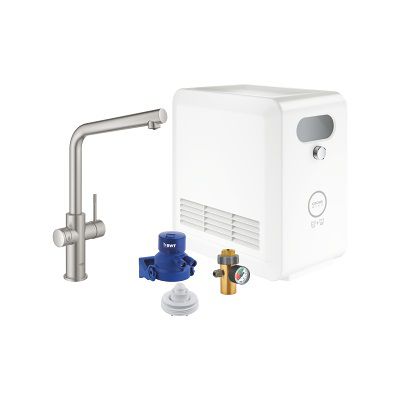 Zestaw Z Wylewką W Kształcie L GROHE Blue Professional Stal Nierdzewna 31347DC3 Grohe