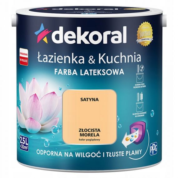 Farba Lateksowa Łazienka & Kuchnia Złocista Morela 2,5L Dekoral