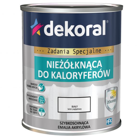 Emalia Akrylowa Do Kaloryferów Biała 0,75L Dekoral