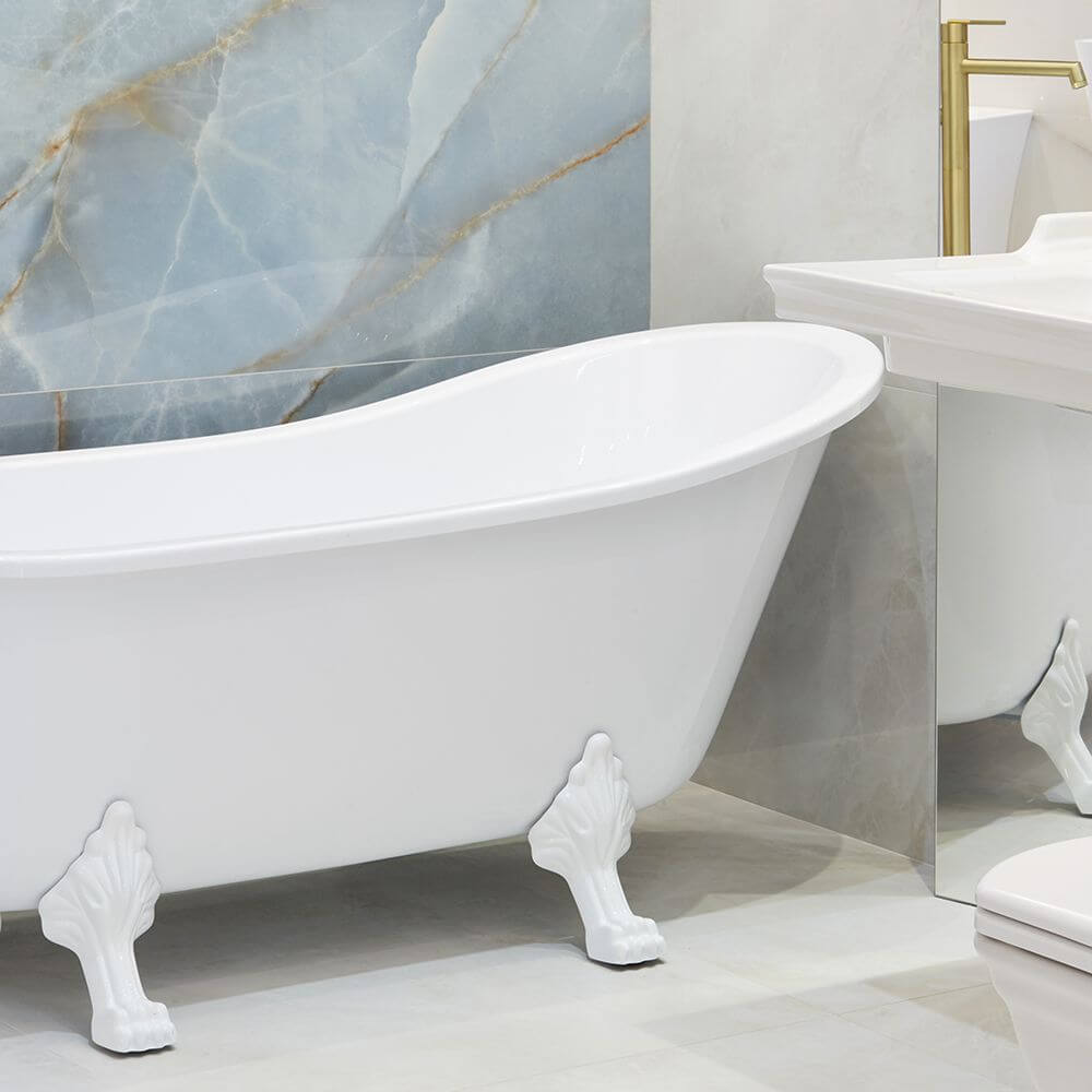 Aranżacja w stylu modern classic w odcieniach błękitu Bunkyo