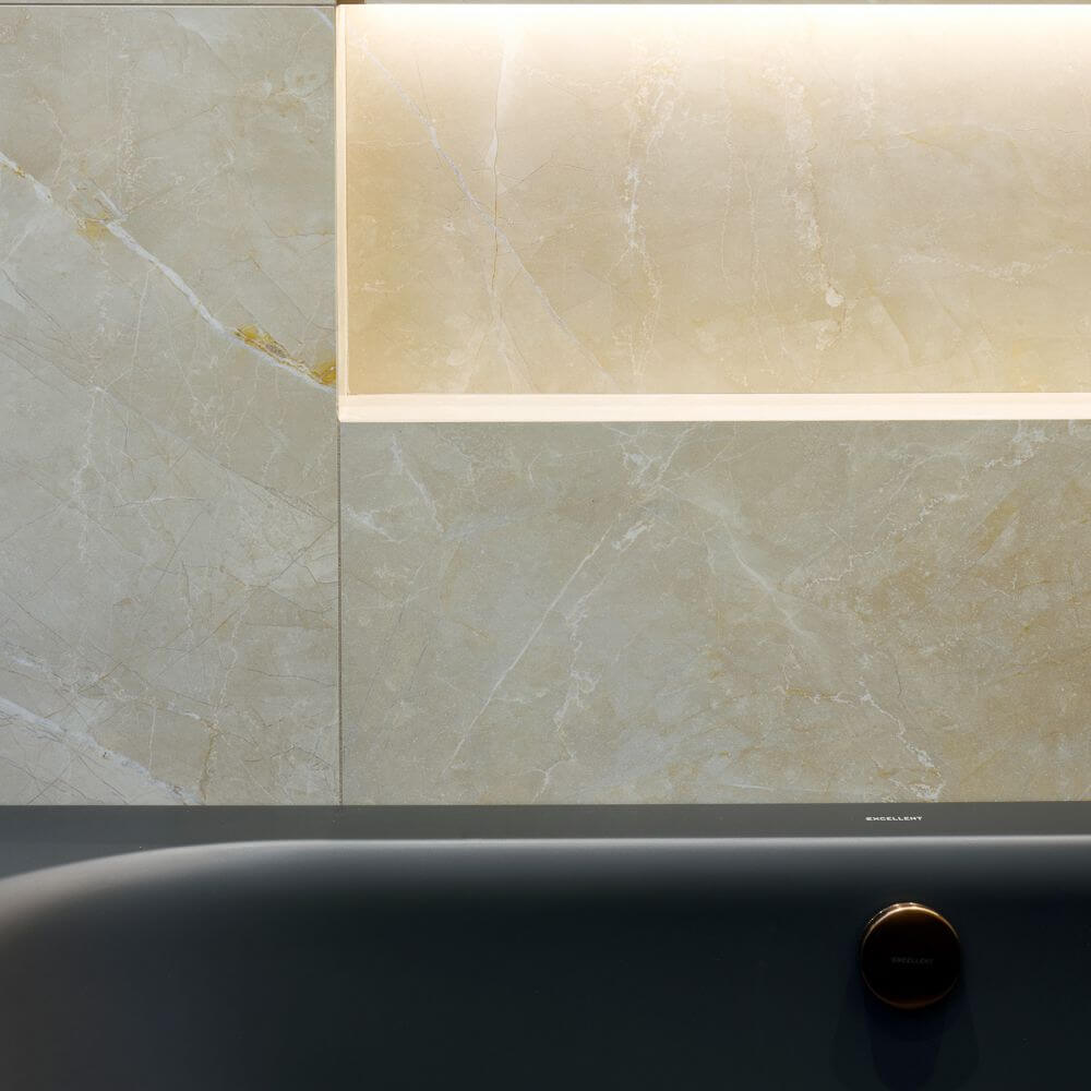 Elegancka łazienka w ciepłych beżach z płytkami Elegant Look Beige