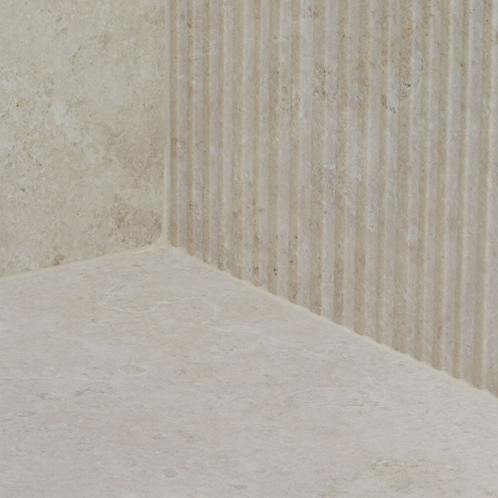 Nowoczesna łazienka z drewnem Landstone Clay