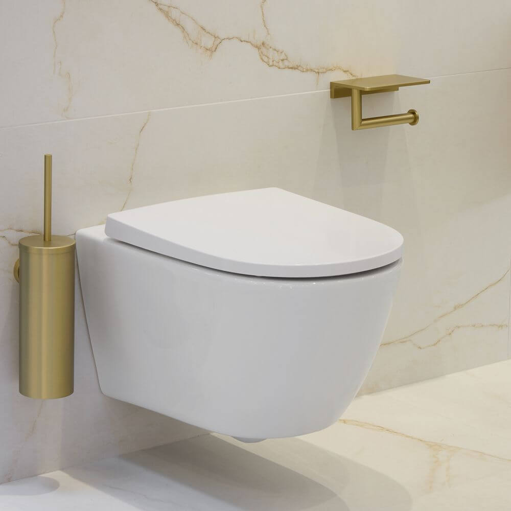 Łazienka w stylu glamour z płytkami Blanco Mare Gold