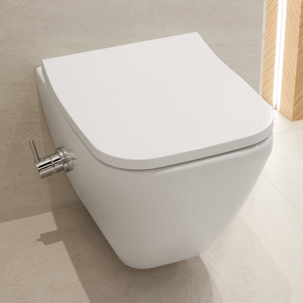 Płytki w jodełkę w łazience minimalistycznej