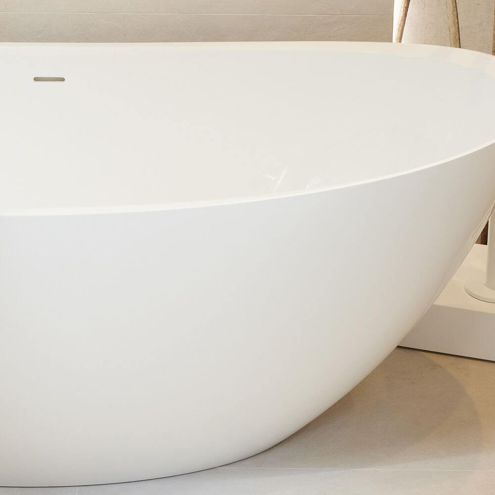 Minimalistyczna łazienka z płytkami Ash Beige