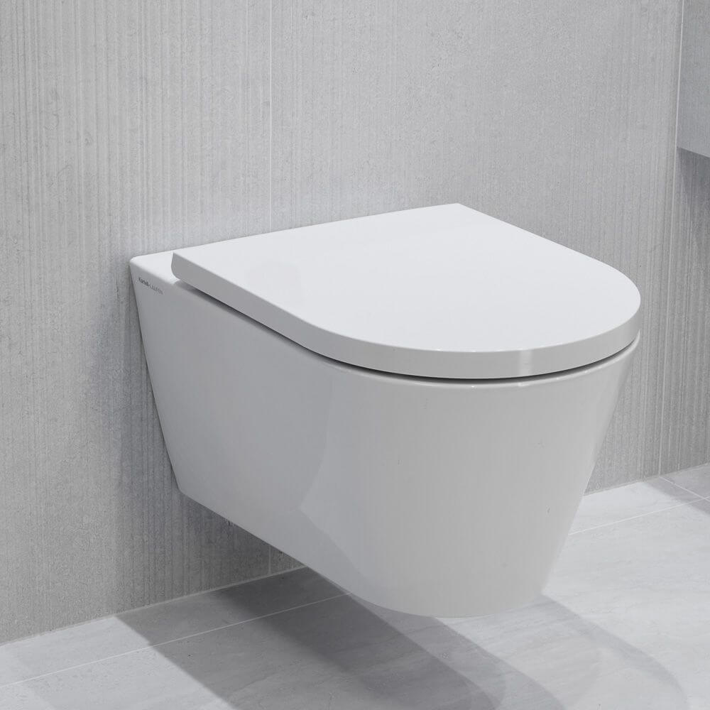 Łazienka w chłodnych odcieniach z płytkami Authentic Lux Stone Montpellier Cannete