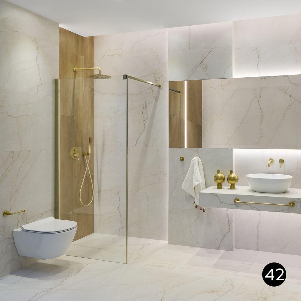 Łazienka w ciepłych tonacjach Venice Ivory Ceramica Limone